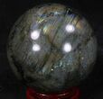 Flashy Labradorite Sphere - Great Color Play #37099-2